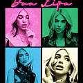 Dua Lipa Retro Vintage Half Tone